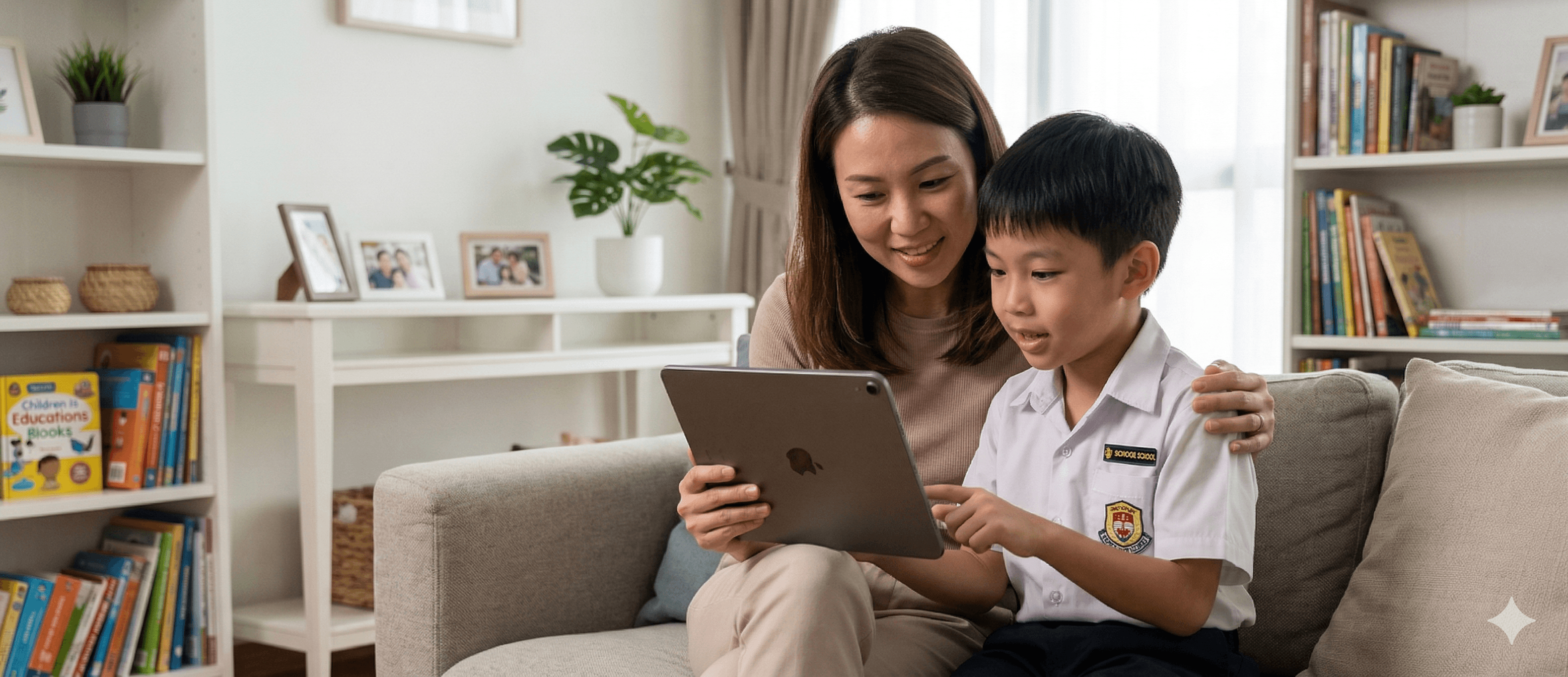 Parent helping child