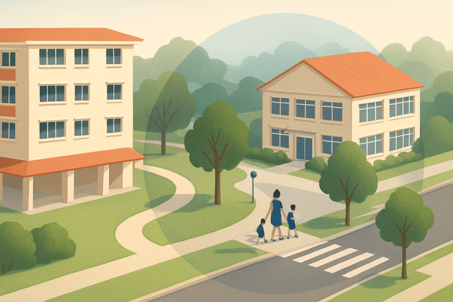 Is Walking Distance the Same as 1km for P1 Registration in Singapore?